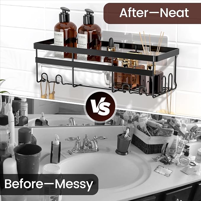 WOWBOX Shower Caddies 2 Pack - Adhesive Hanging Shower Shelf - Bathroom Organizers and Storage, No Drilling Stainless Shower Shelves for Home Decor, Bathroom Accessories | Stainless Steel Shower Shelf, Hanging Shower Organizers for Bathroom Storage, Ho...