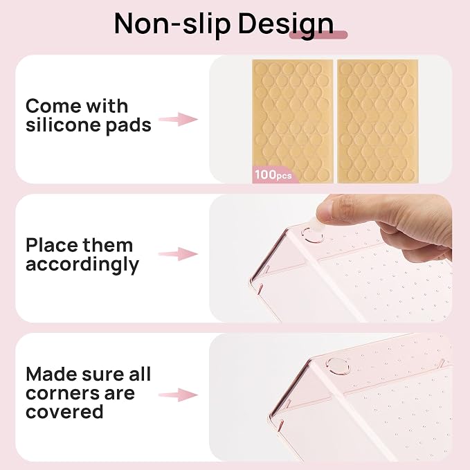 Vtopmart 25 Pack Plastic Drawer Organizers with Non-slip Rubber Pads | 4-Size Versatile Makeup Organizer, Storage Containers Small Bins for Makeup, Jewelries, Bedroom, Kitchen Utensils and Office
