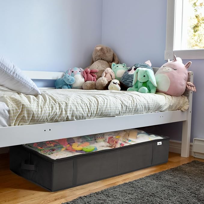 StorageExpert Closet Organizers and Storage - Maximize Space with Under Bed Storage Containers & Clothes Storage - Ideal Closet Organizer, Toy Storage Organizer & Underbed Storage (Black, 4 Pack)