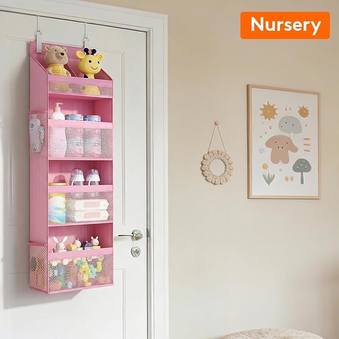 Lifewit Hanging Shelves with Transparent Pockets for Stuffed Toys for Children's Room