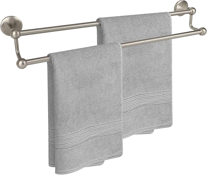 Antique Bathroom Double-Towel Bar Brushed Nickel, 24 Inch Towel Racks for Bathroom Wall Mounted,Bathroom Accessories Towel Holder,Bathroom TwoTowel Rod Hanger