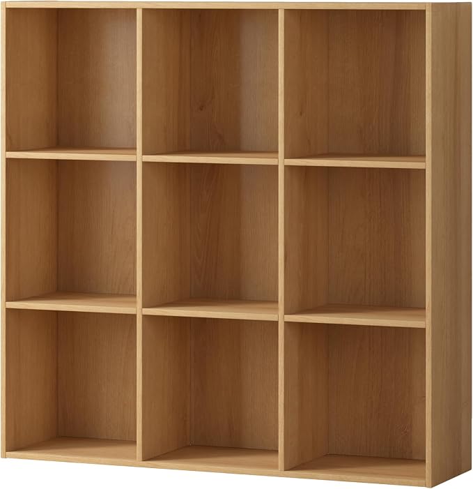 9 Cube Storage Organizer, Wooden Cube Shelves with Closed Back Panel, Reversible Bookcase, Cubes Closet Organizer for Home, Living Room, Kids Room, Office, Bedroom, Study, Hallway