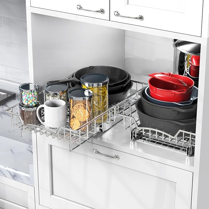 Simple Houseware Under Cabinet Pull Out Sliding Shelf Drawer, 18Dx11W | for Kitchen Organizer