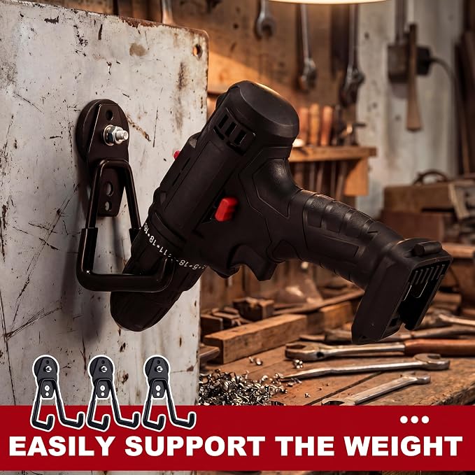 Landhoow 34 Pcs Large Magnetic Hooks Heavy Duty Garage Magnet Hooks Strong Storage Utility Magnetic Hangers with Anti Slip Rubber Coating for Indoor and Outdoor Hanging (Black)