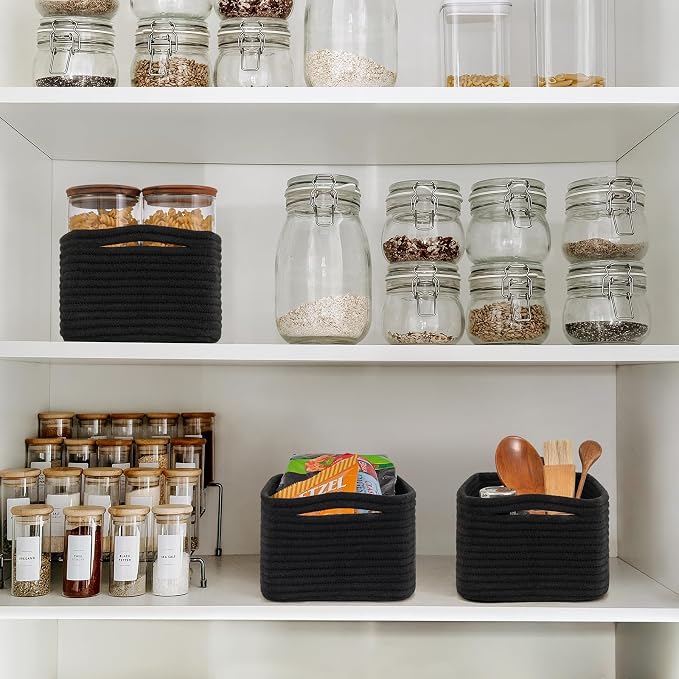 Goodpick 3-Pack Boo Storage Baskets for Organizing, 13 x 8 x 5 in | Closet Organizer Bins, Empty Storage Baskets for Organizing, Toy Baskets Storage Kids Storage Bin, Black