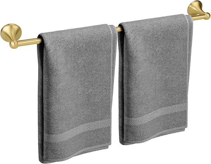 Antique Bathroom Towel Bar Brushed Gold, 24 Inch Towel Racks for Bathroom Wall Mounted,Bathroom Towel Holder,Home Decor Towel Rod