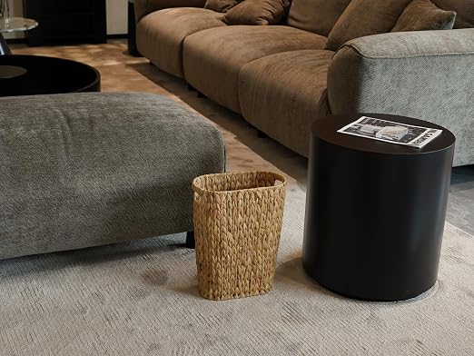 Coeusy Wicker Trash Can,Bathroom Trash Can,Water Hyacinth Wicker Waste Basket for Bathroom,Handwoven Narrow Small Waste Basket for Bedroom,Office,5 Gallon