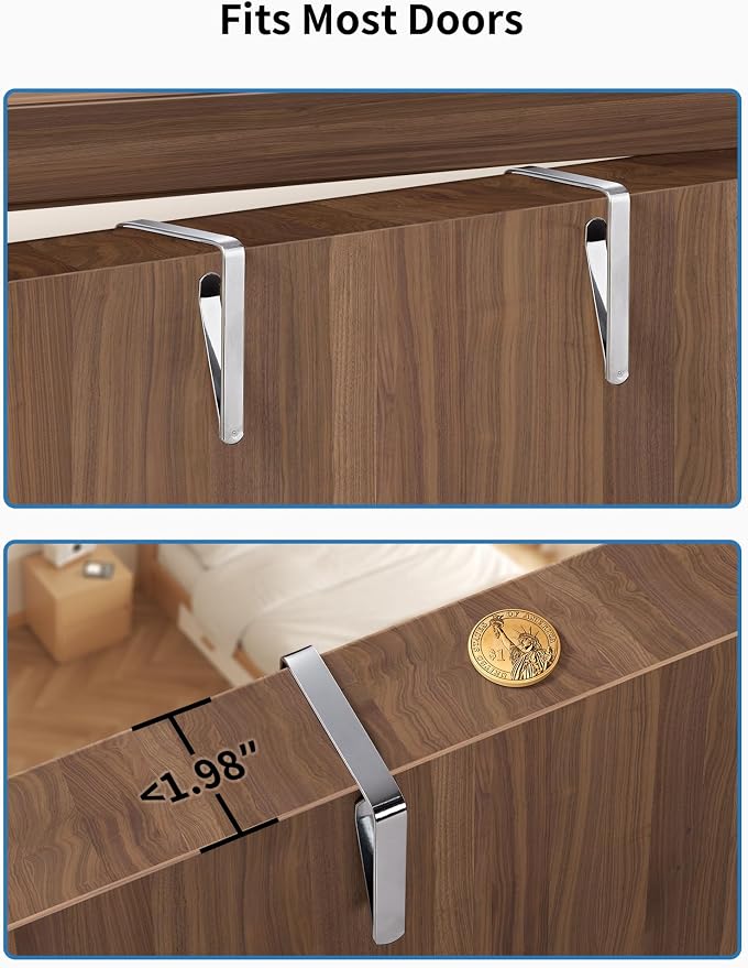 JARLINK Over the Door Organizer for Pantry, Bathroom, 5 Shelf Pink, 2 Pack | Anti-Tilt Design, 44 lb Load Capacity, Hanging Door Organizer with 5 Large Capacity Pockets, Behind Door Storage for Nursery