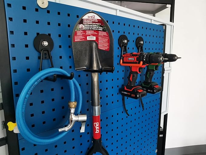 ULIBERMAGNET Magnetic Power Tool Organizer,Cordless Drill Garage Hook Heavy Duty,Large & Strong Manget with Hooks for Garage,Workshop Organization,2 Pack Hooks for Drill,Garden Tool(Orange)