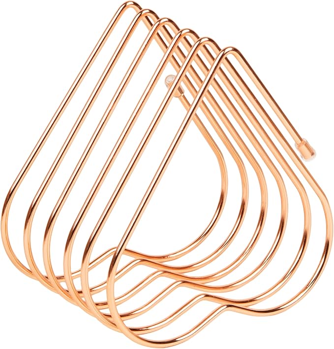 Mind Reader Heart-Shaped Desktop File Organizer, 5-Slot Metal Folder Rack, Magazine & Book Holder, Rose Gold