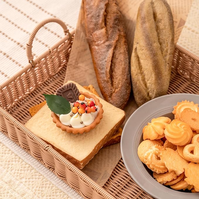 GRANNY SAYS Rectangle Serving Tray, Coffee Table Tray, Wicker Serving Trays with Handles, Decorative Tray for Coffee Table, Woven Tray for Living Room, 15 ¾"×11 ½"×2 ¼"