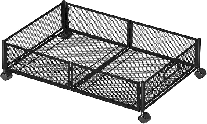 Foldable Bedroom Storage Organization with Handles - Under Bed Storage Containers with Wheels - Bins Drawer for Clothes, Blankets and Shoes