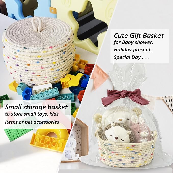 3pcs Small basket, Cute Woven Basket Decorative Bin for Storage | small woven basket rope basket decorative basket gift basket