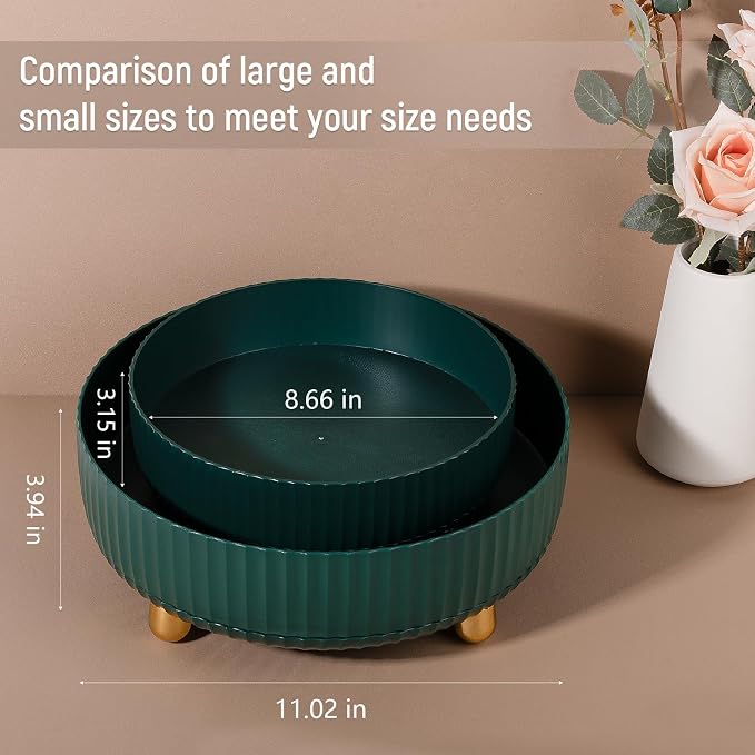 360 Rotating Makeup Perfume Organizer Skincare Tray, Large Teal Green | 360 Degree Spinning Lazy Susan Organizer Lotion Cosmetics Storage for Dresser, Vanity, Bathroom Countertop
