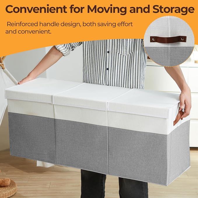 Extra Large Toy Box with Lid,Collapsible Toy Storage Chest Bin,Grey | 40"x14"x16",150L Large Capacity,Sturdy Kids Organizer,Toybox,Toy Bin for Boys & Girls,Living Room,Nursery,Bedroom,Playroom