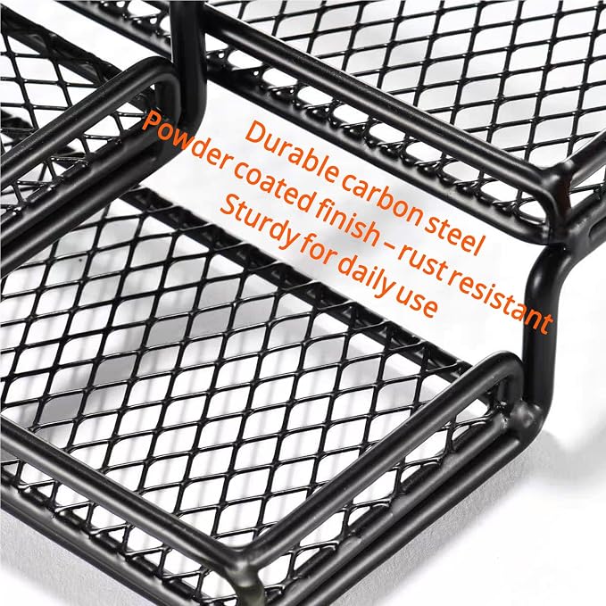 3-Tier Expandable Spice Rack, Adjustable Length 12.5 to 24.5 Inches, Space Saving Kitchen Storage Organizer & Shelf for Cabinet, Countertop, Cupboard