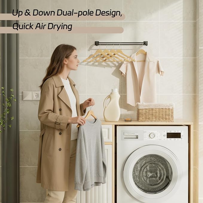 Alise Double Towel Bar,24" Towel Rack for Bathroom Wall Mounted,Matte Black | SUS304 Stainless Steel Bathroom Towel Holder, Quick Drying Towel Hanger Towel Rod, Useable Length 22.9"