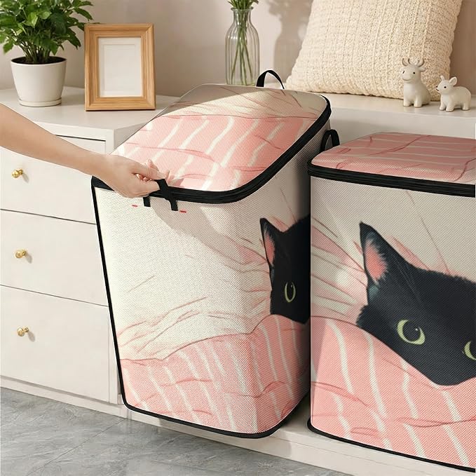 2pcs blanket storage bag for under bed,closet organizers 95L | clothing sweater sheet bedding comforter duvet quilt pillow toy storage bags with lids,dorm room essentials for containers
