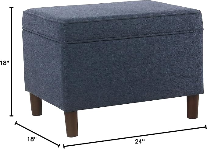 Spatial Order Home Decor | Dinah Collection Modern Storage Ottoman | Ottoman with Storage for Living Room & Bedroom (Navy)