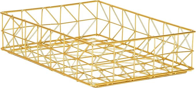 Mind Reader Document Organizer, Desktop Organizer, File Storage, Modern, Office, Metal, Gold