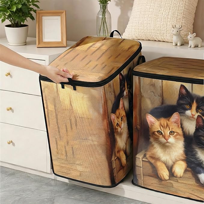 2pcs blanket storage bag for under bed,closet organizers 95L | clothing sweater sheet bedding comforter duvet quilt pillow toy storage bags with lids,dorm room essentials for containers