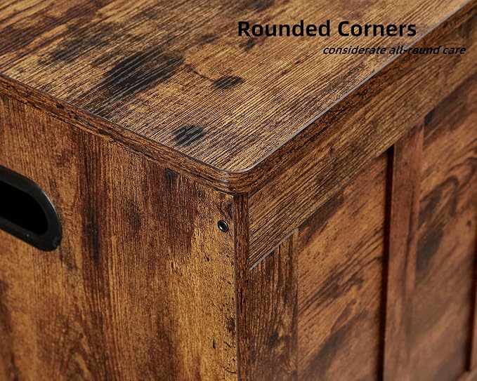 VANKILEY 51.2" Storage Chest Extra Large,Wooden Storage Bench,Rustic Brown | Chest with 2 Safety Hinges, 51.2*15.7*19.1inches, Wooden Trunk for Bedroom, Livingroom,Entryway,Easy Assembly.