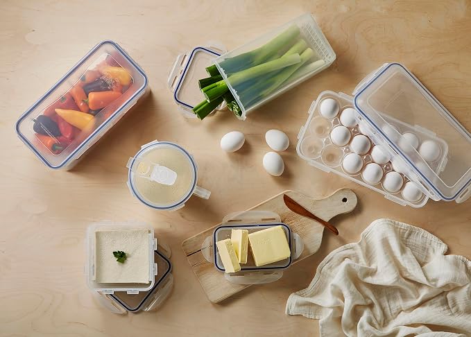 LOCK & LOCK Easy Essentials Food Storage lids/Airtight containers, BPA Free, Square-20 oz-for Coffee, Clear