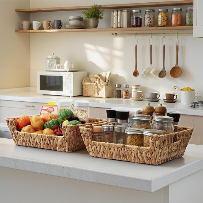 Storageworks Pantry Baskets For Organizing, Woven Baskets, Water Hyacinth