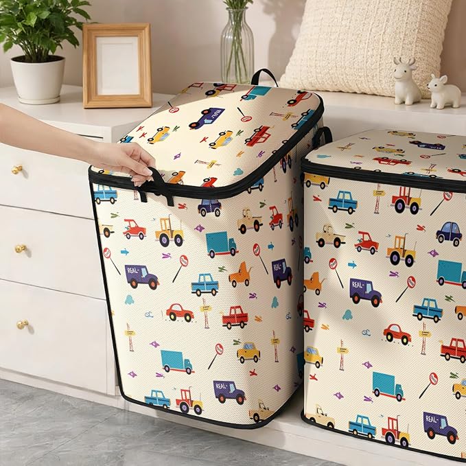 2pcs blanket storage bag for under bed,closet organizers 95L | quilt duvet sweater sheet bedding pillow clothes storage for closet,dorm moving essentials containers with portable handles