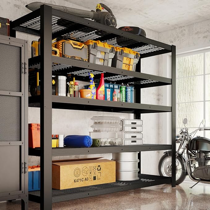 Heavy Duty Garage Shelving,5-Tier Storage Shelves(84" Hx24 Dx55 W),3050LBS Capacity Industrial Shelving Units and Storage,Adjustable Shelving Unit for Garage,Warehouse,Basement