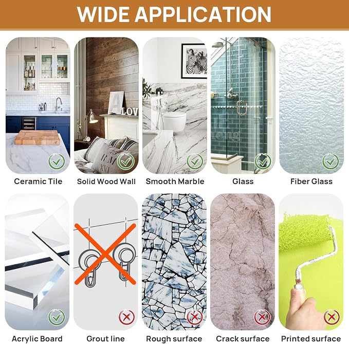 LEVERLOC Shower Caddy Suction Cup,Shower Organizer Bathroom Shelf,White M&L