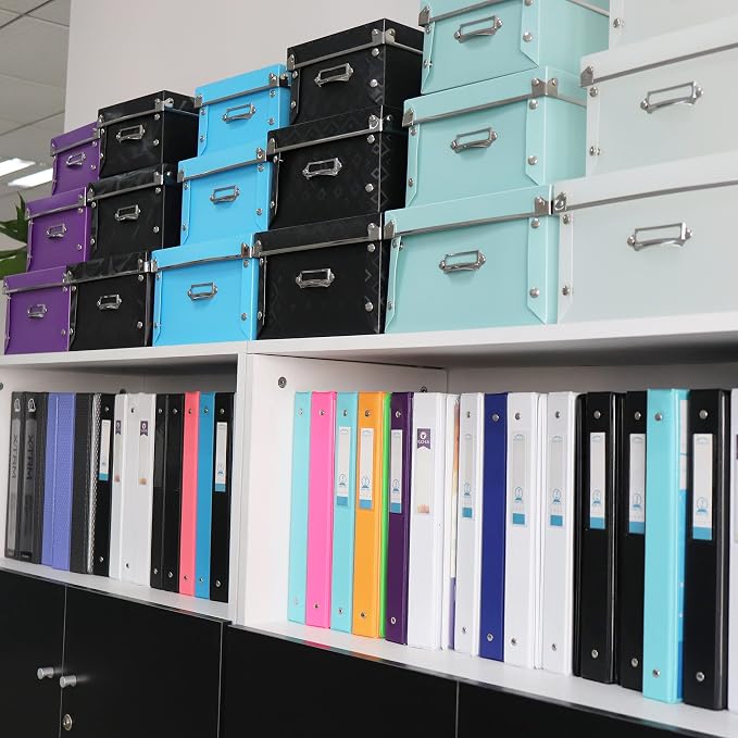 XUCHUN Decorative Storage Box with lids,3 in 1 Set,Plastic,Waterproof Storage Bins for Shoes,Clothes,Office