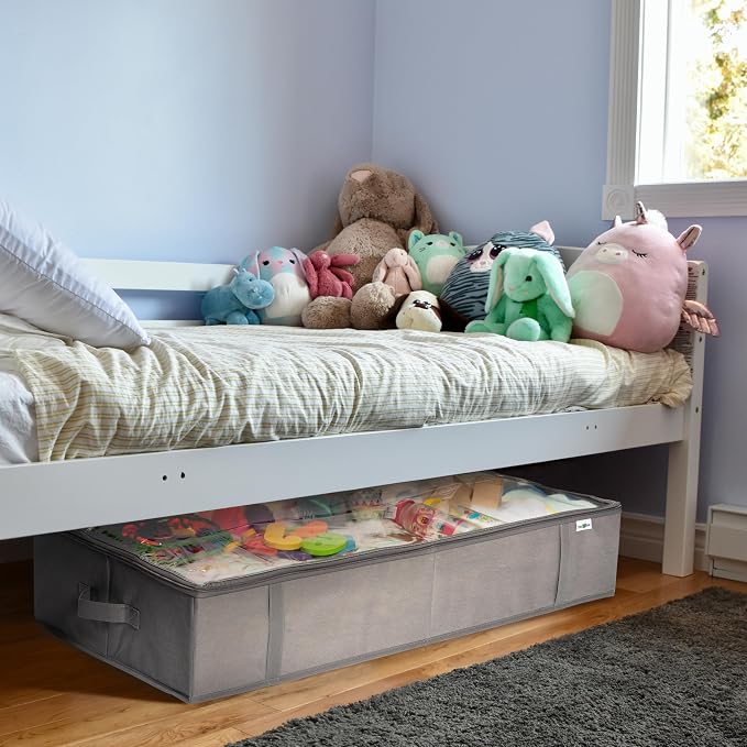 StorageExpert Closet Organizers and Storage - Maximize Space with Under Bed Storage Containers & Clothes Storage - Ideal Closet Organizer, Toy Storage Organizer & Underbed Storage (Grey, 4 Pack)