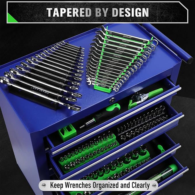 22-Piece Socket Organizer & Magnetic Wrench Organizer Set, 1/4", 3/8", 1/2" Drive Socket Holder, Total 64 Slots Metric & SAE Magnetic Wrench Holder (Socket, Wrenches not Included)