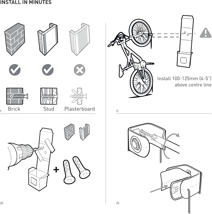 Hornit CLUG PRO | Wall Mounted Bike Rack | Secured by FIDLOCK | 5 Sizes | Easy to Install