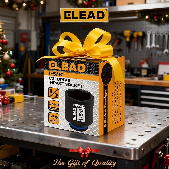 1/2" Drive Deep Impact Socket, 1-5/8 inch SAE 6 Point 1/2-inch Drive Impact Axle Nut Sockets, CR-MO Nut Socket Set, Oil Filter Sockets, Tools for Easy Removal of Axle Shaft Nuts