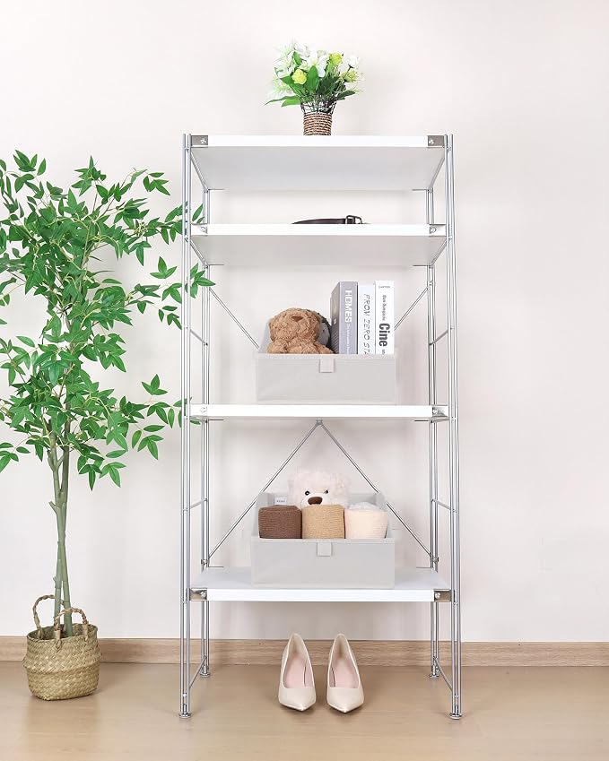 WUIKE 3 Pack Large Closet Storage Bins, Trapezoid Basket, White & Beige | Fabric Storage Baskets with Handles, Purse Organizer for Vloset, for Clothes, Sheets, Blankets and Shelves