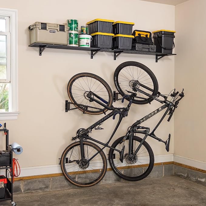 StoreYourBoard Swivel Bike Wall Mount, No Lift Vertical Rack | Wall Mount Bike Rack, Vertical Bike Storage, Swivels Flat to Wall, No Lift