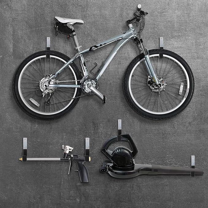 Frcctre 8 Pack Heavy Duty Garage Hooks, Steel Garage Storage Utility Hooks Wall Mount J Utility Hooks for Hanging Heavy Duty Ladder, Bikes, Shed Tools, Ropes, Hoses, Shovel