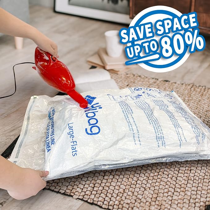Vacuum Storage Bags, Space Saver Vacuum Seal Storage Bags 35-Pack Sealer Bags for Clothes, Clothing, Bedding, Comforter, Blanket (35C) | Various Size, Airtight Triple Seal, Save 80% Space, Hand Pump, Work with Vacuum, Double Zip, Reusable, Easy to Use