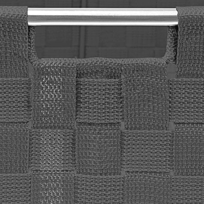 Sorbus Storage Box Woven Basket Bin Container Tote Cube Organizer Set Stackable Storage Basket Woven Strap Shelf Organizer Built-in Carry Handles (Gray)