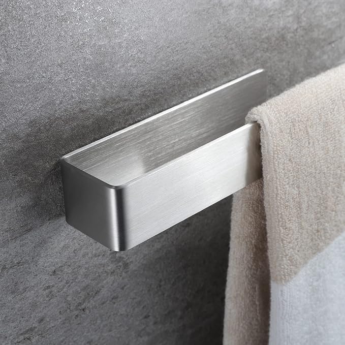 Taozun Towel Holder 11.8 Inch Brushed Hand Towel Rack Bathroom Towel Bar Adhesive Towel Ring Stainless Steel Hand Towel Hanger, Stick on Wall | Hand Towel Hanger, Self Adhesive, Stainless Steel, Brushed Finish, Silver, No Drilling, Sturdy, Space saving...