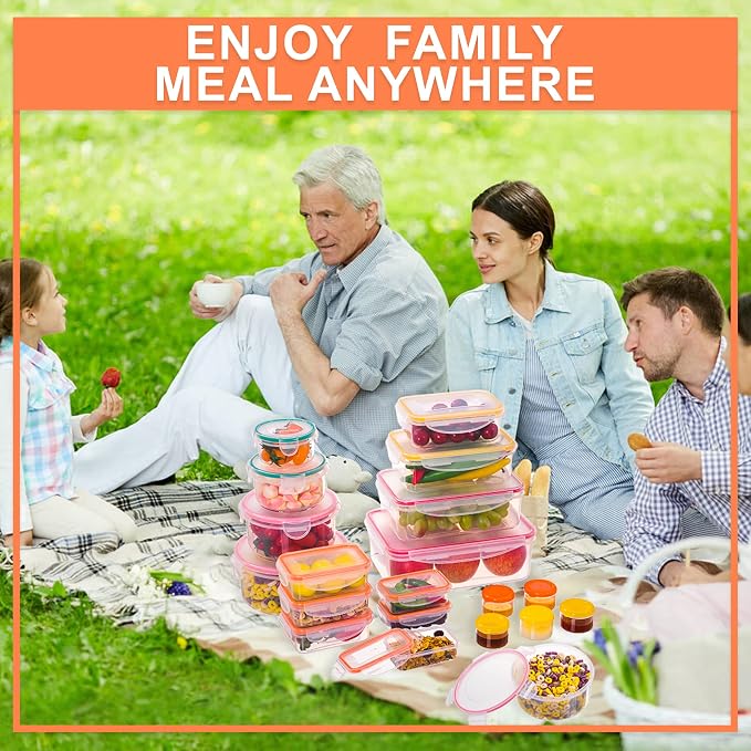 38 Pcs Large Food storage containers-85 oz to Small Container Stackable Kitchen storage bowls sets-BPA Free Leak proof Plastic food Storage Containers with lids airtight-Microwave freezer safe | Stackable Kitchen Pantry storage bowls sets-BPA Free Leak...