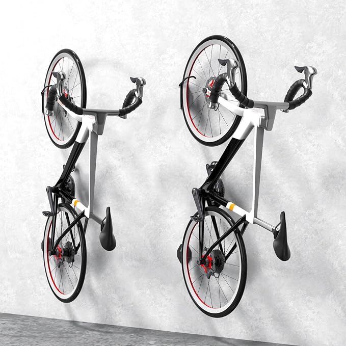 Swivel Bike Wall Mount, Bicycle Hangers For Garage, Metal Bike Rack Storage Holder Up To 70lbs, Red