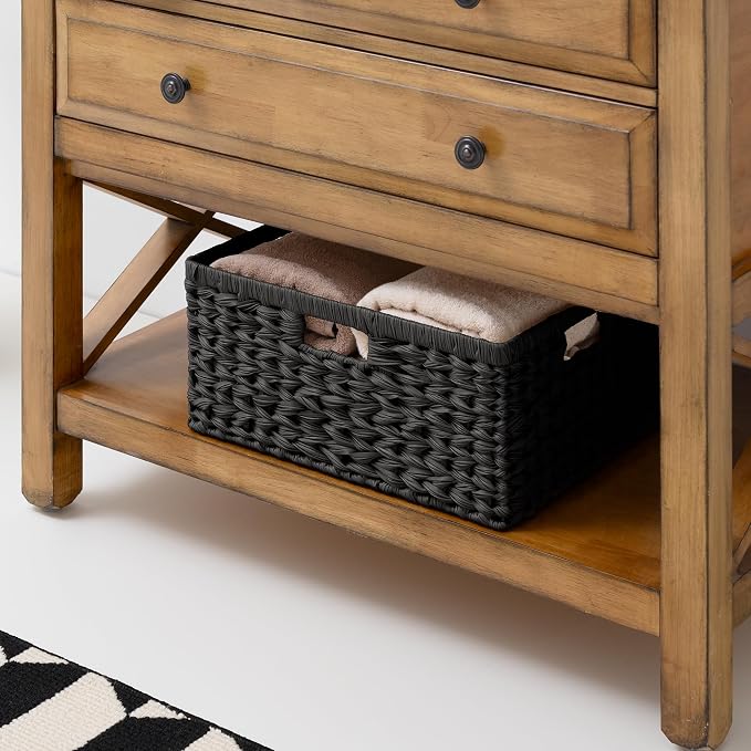 GRANNY SAYS Storage Basket for Organizing, Wicker Storage Basket for Shelf, Large Wicker Basket for Organization, Decorative Basket for Living Room and Entryway, 1-Pack