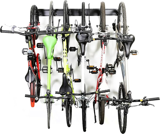 Ultrawall Stainless Steel Bike Storage Rack,6 Bike Storage Hanger Wall Mount for Home & Garage Holds Up to 300lbs, Black