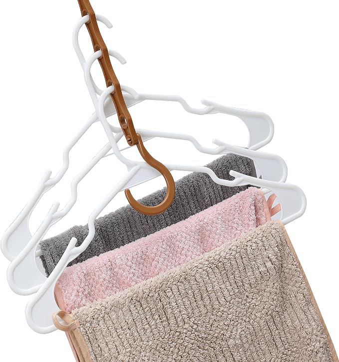 Mr. Pen- Space Saving Hangers, 8 pcs, 360° Rotating Hooks | Magic Cascading Hanger Organizer with 5 Enclosed Slots, Closet Organizers and Storage for Clothes