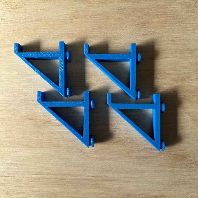 Garage Storage Utility Hooks (4-Pack) – Keyhole Shelving Hook Fits Standard Boltless Uprights – Strong Organization for Workshop & Shelves (Blue)