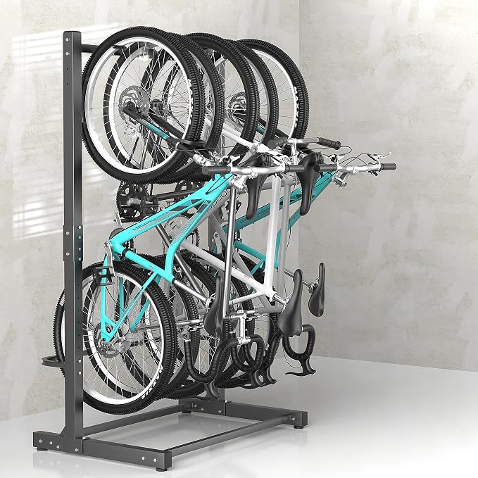 Ultrawall Freestanding Bike Rack, Vertical Bike Storage Stand for Garage, Indoor Bicycle Organizer, Holds Up to 5 Bikes