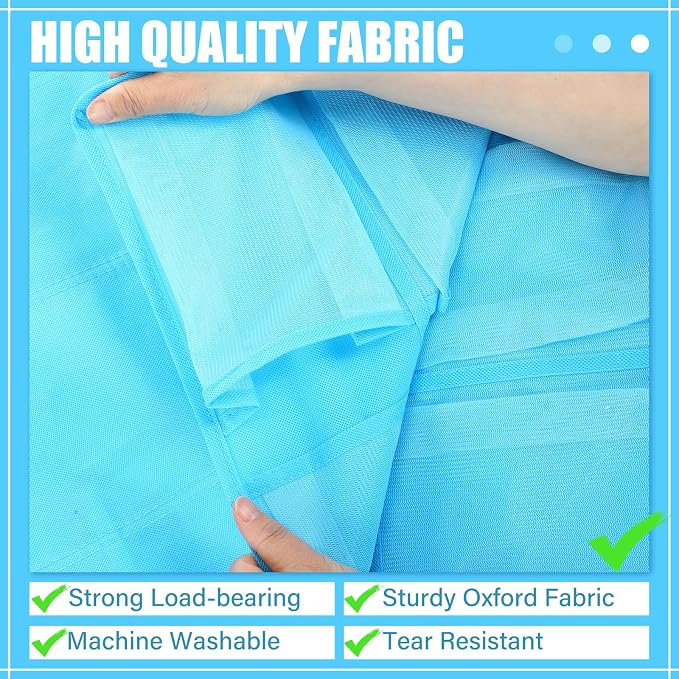 Windyun 40 over the Door Shoe Organizer Large Mesh Pocket Hanging Shoe Rack for Closet Sky Blue Nonslip Behind Door Storage Holder Back to School Organizer for Dorm Room College Classroom Storage